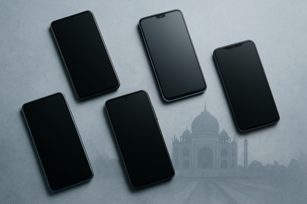 Best Budget Smartphones in India 2025 Under ₹20,000 Professional infographic style pie chart showing percentage market share of budget smartphones under ₹20,000 in India 2025”